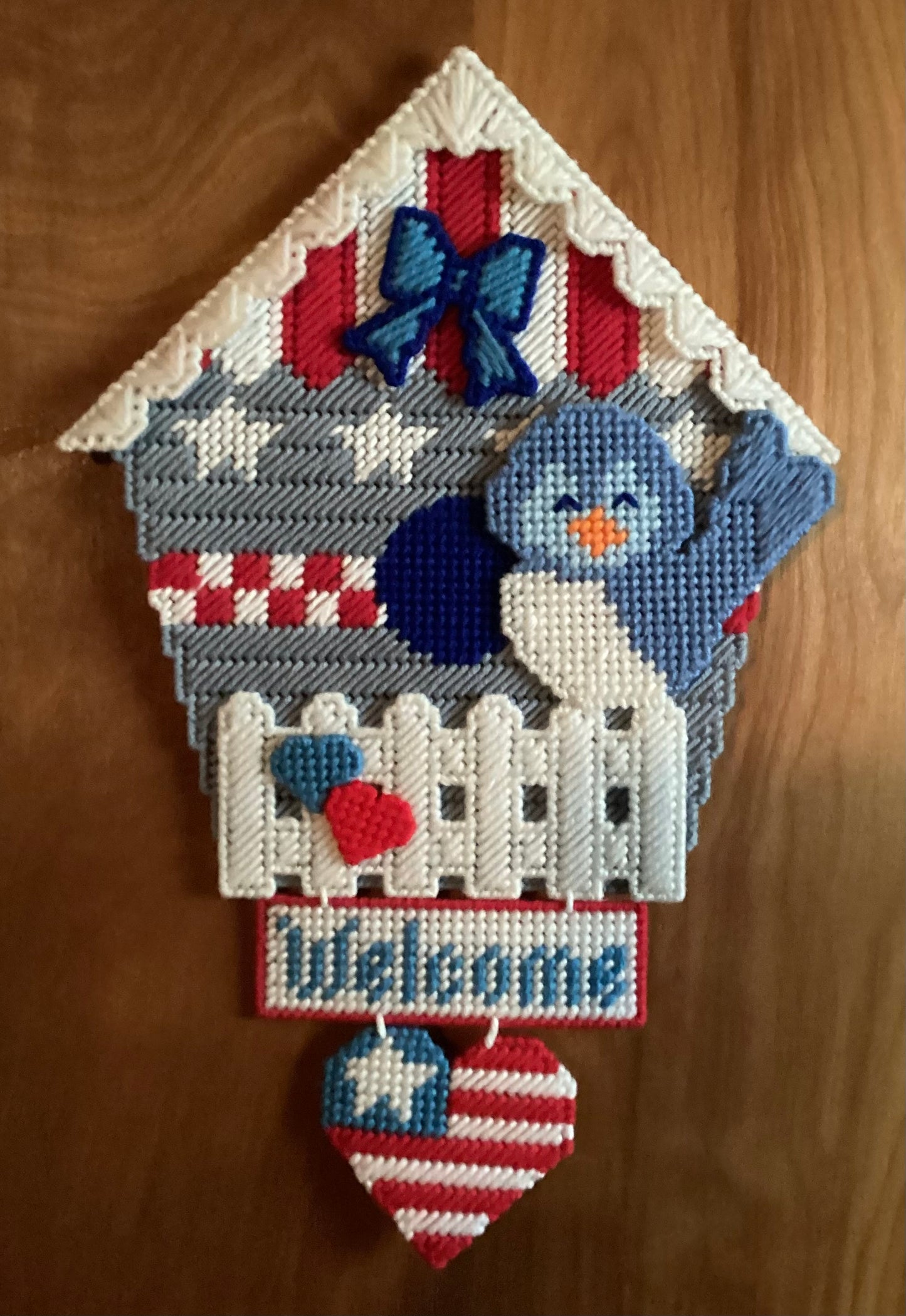 Patriotic Birdhouse plastic canvas