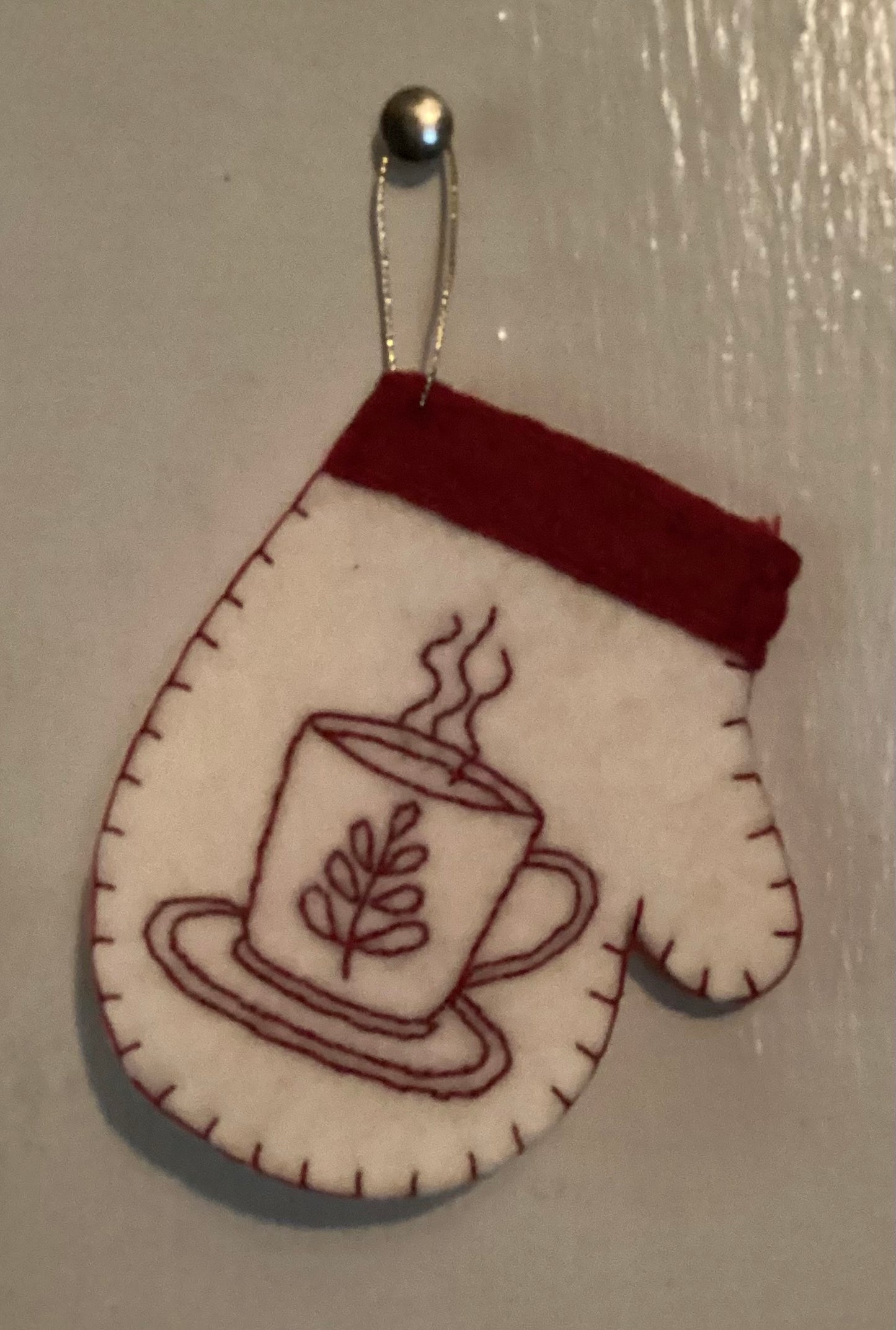 Redwork Felt Christmas Ornaments