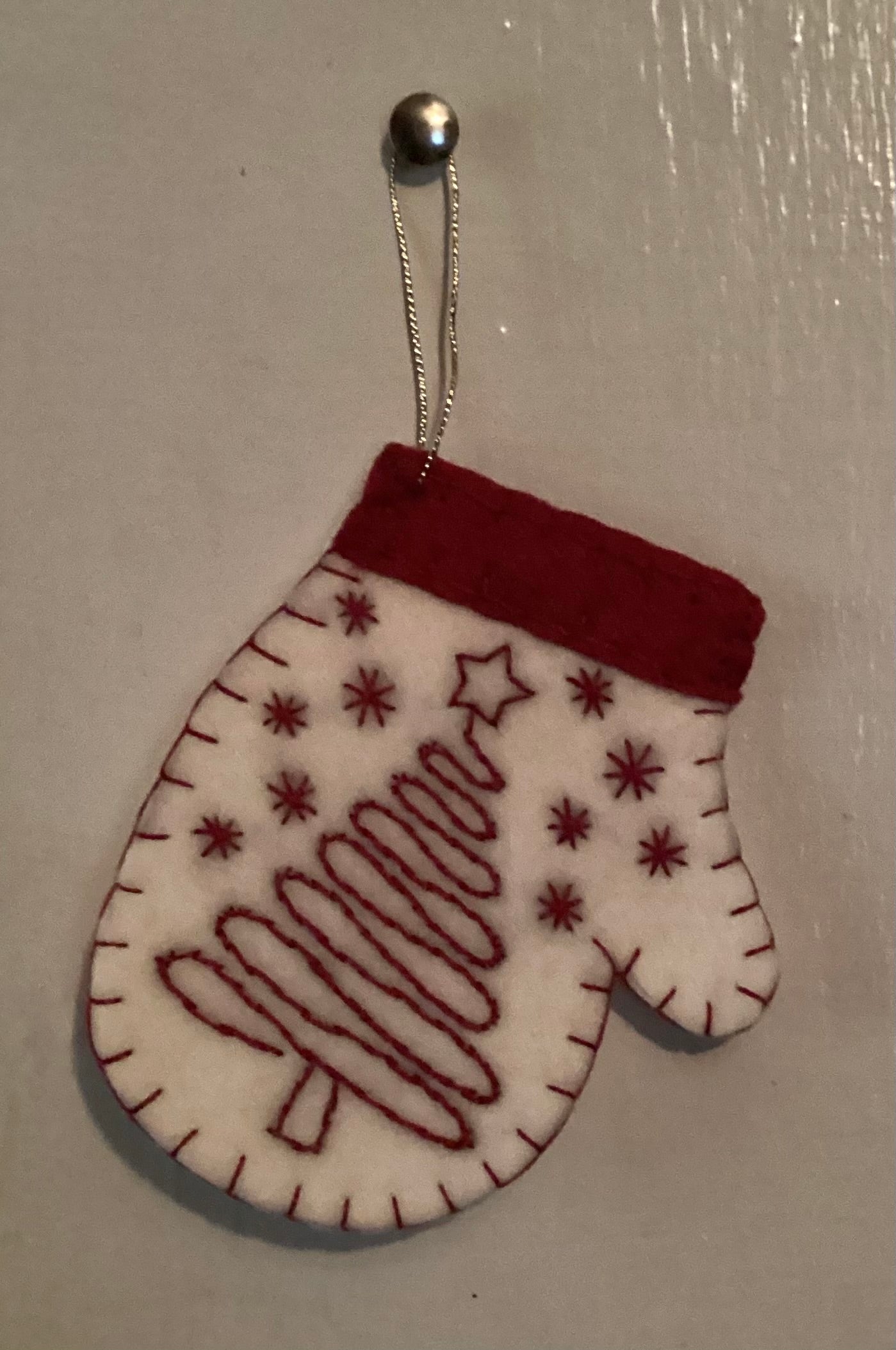 Redwork Felt Christmas Ornaments