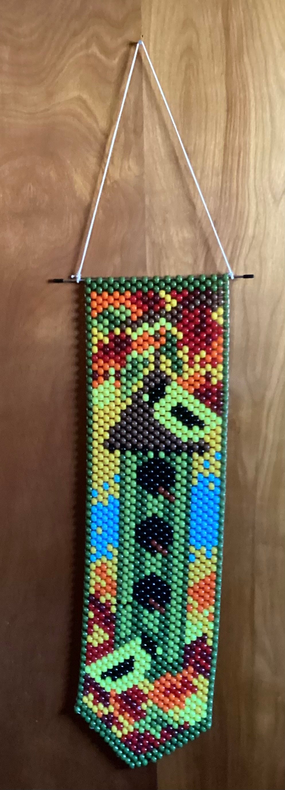 Beaded Birdhouse Wall Hanging