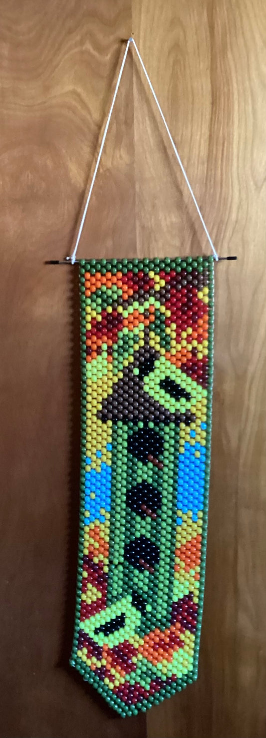 Beaded Birdhouse Wall Hanging